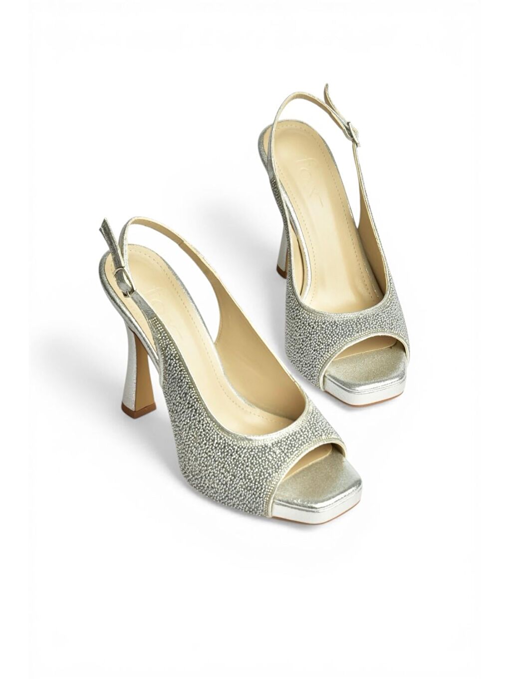 Gri Gümüş Kadın Topuklu Ayakkabı Y569925214-6