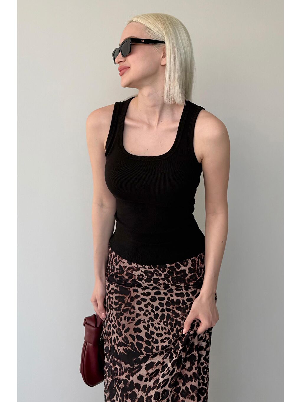 Siyah Kalın Askılı Kadın Atlet Mg2440-3