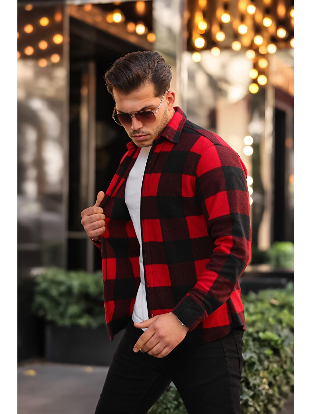 Kırmızı Kareli Polar Kışlık Oduncu Gömlek XC U16707-1