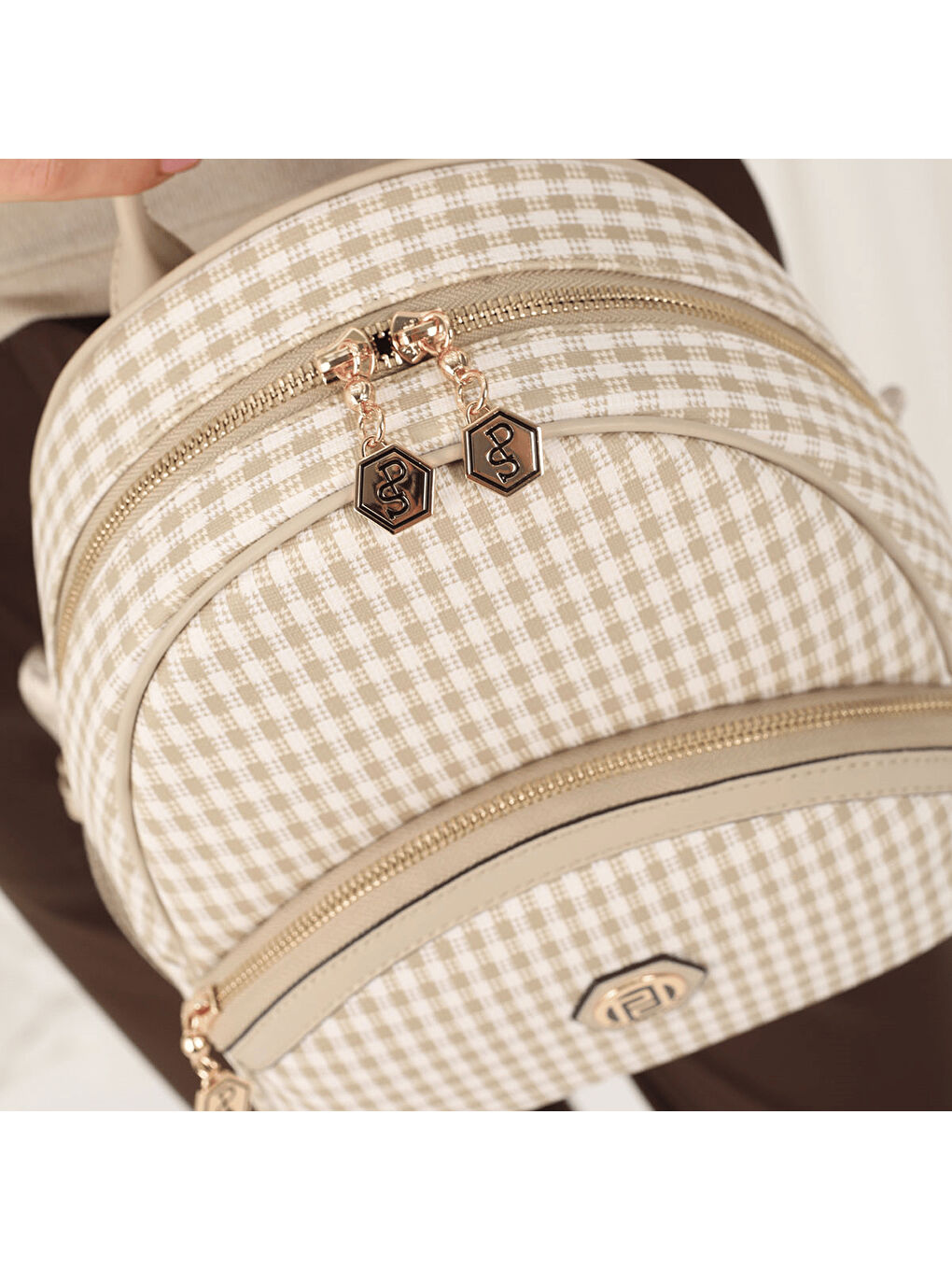 Kadın SP945-M191 SILVER POLO Sırt Çantası Kum Beji-Kum Beji-4