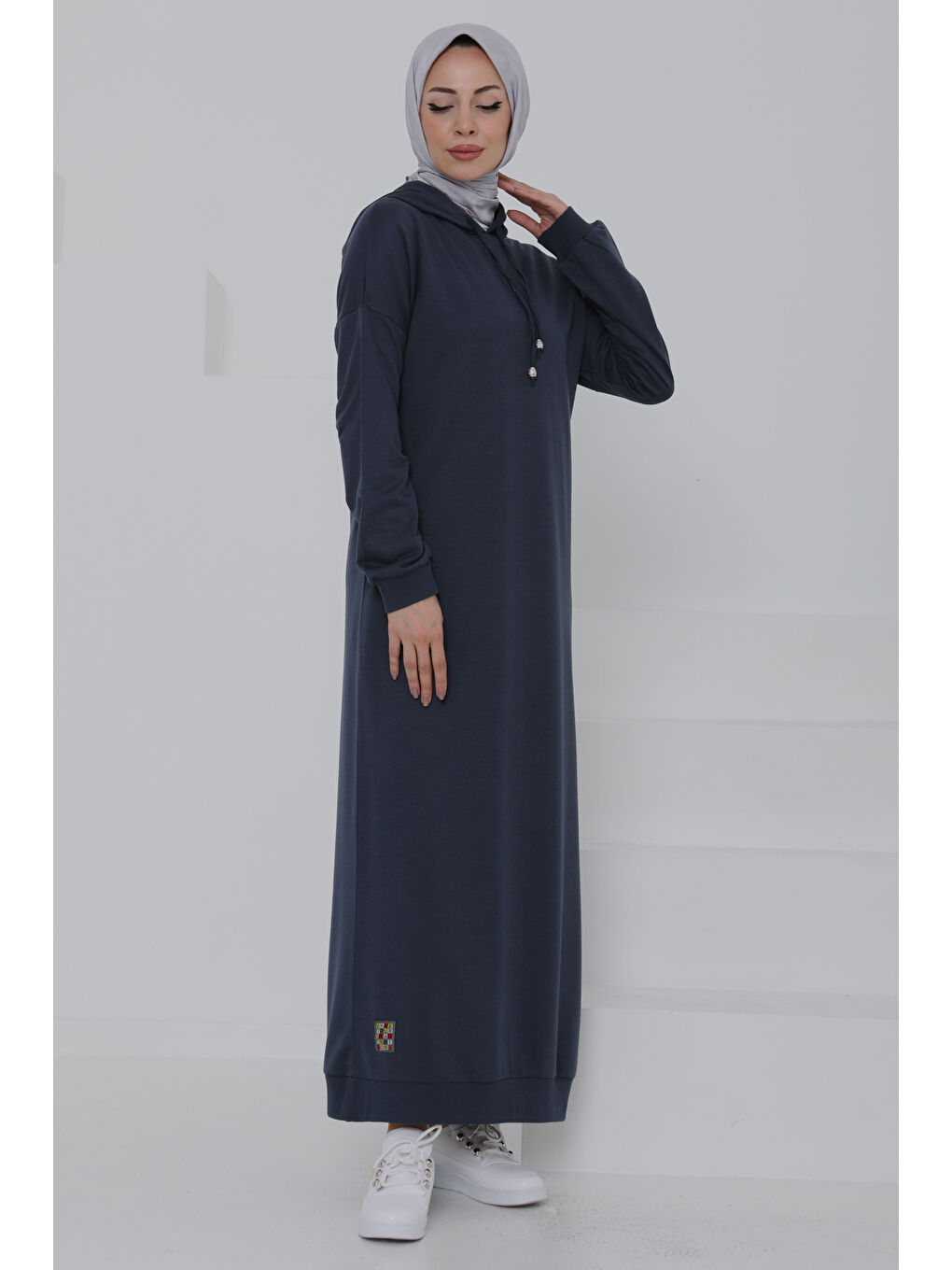 Gri Armalı Elbise Füme - 27049