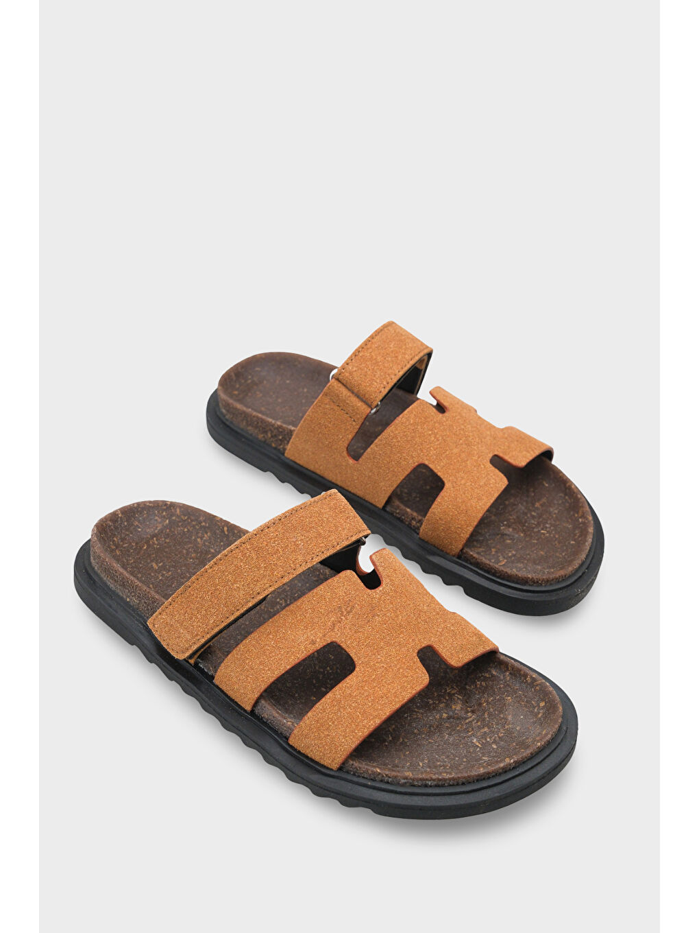 Kahverengi Alicia Düz Topuklu Cırtlı Konfor Kadın Terlik-1