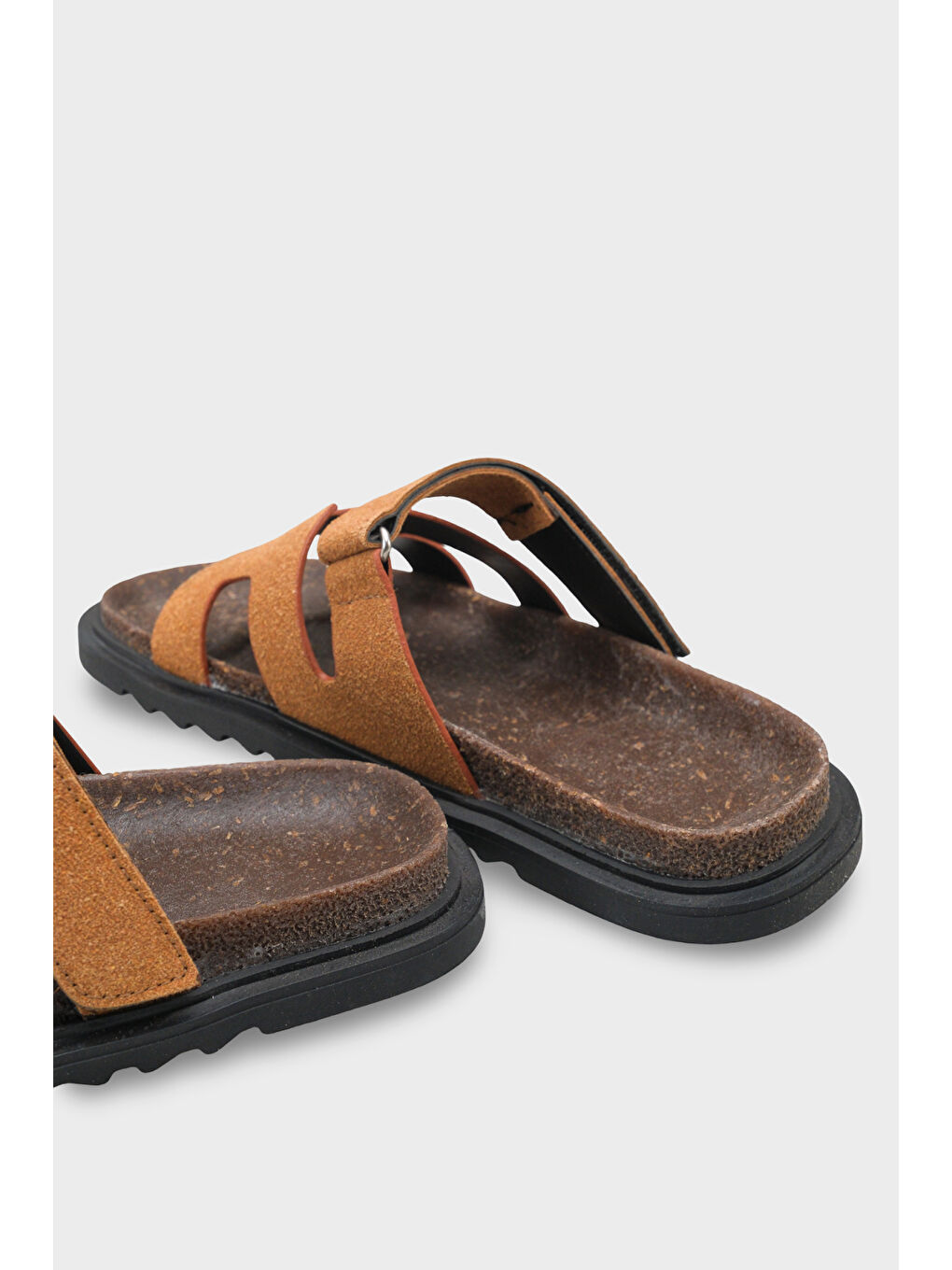 Kahverengi Alicia Düz Topuklu Cırtlı Konfor Kadın Terlik-2