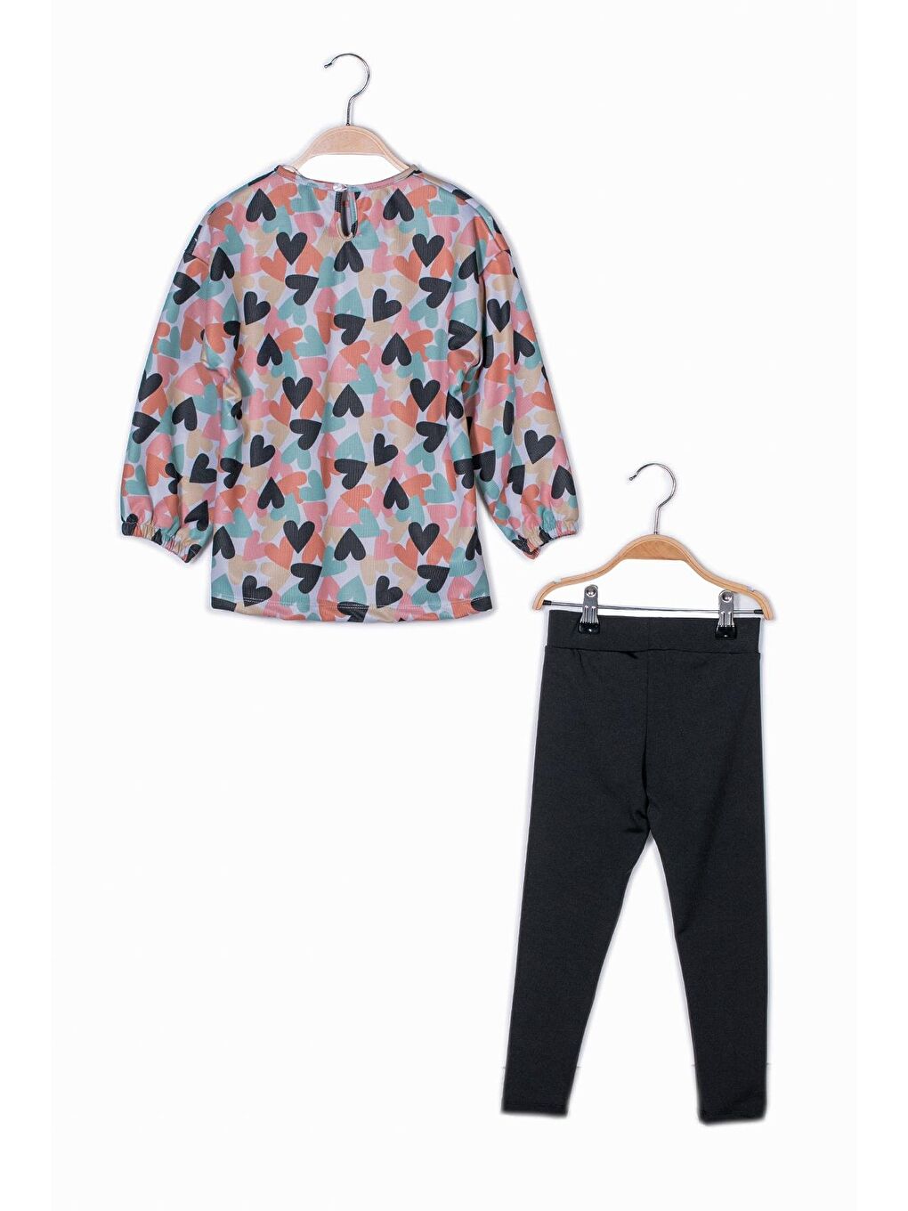 Siyah Kız Çocuk Aktif Spor Polyester Takım-1