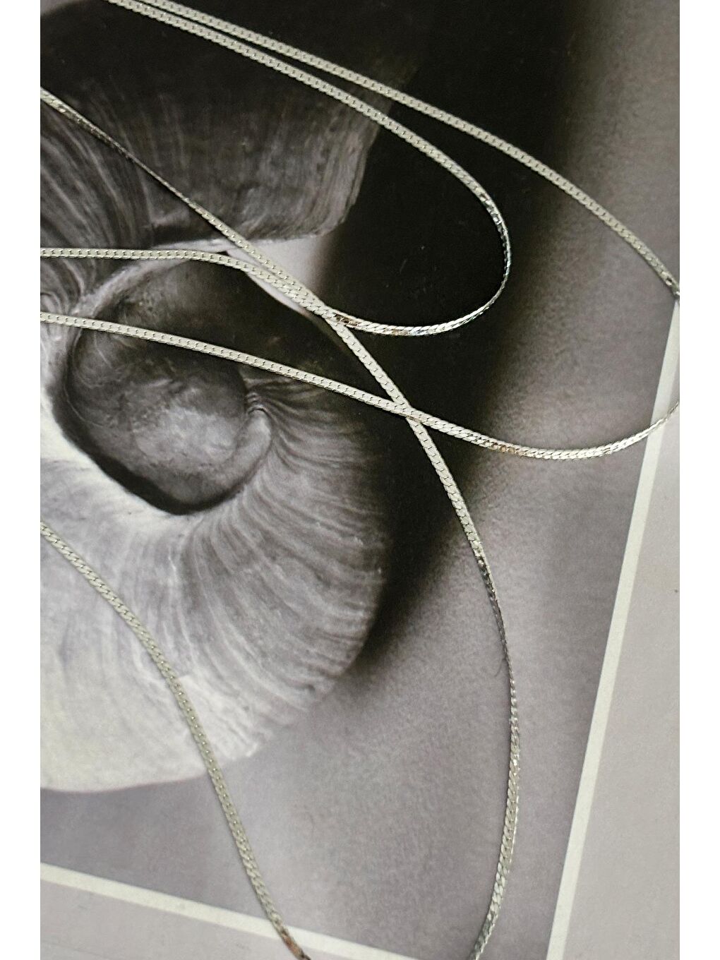 Gri Paslanmaz Çelik Gümüş Kaplama 3 Sıralı İtalyan İnce Yassı Kadın Zincir Kolye-2