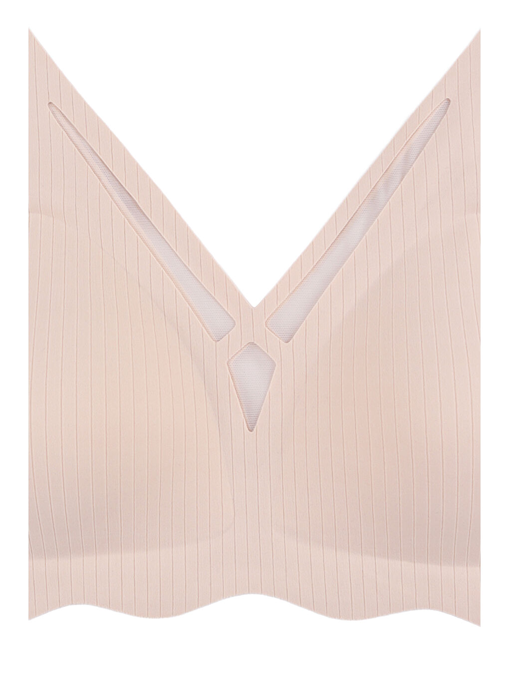 Ekru Balensiz Lazer Dikişsiz  Dilim Detaylı Dekolteli Sütyen-2