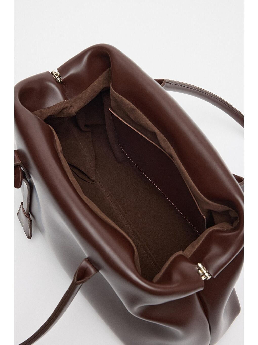 Nova Klipsli Deri Çanta Kahverengi-5