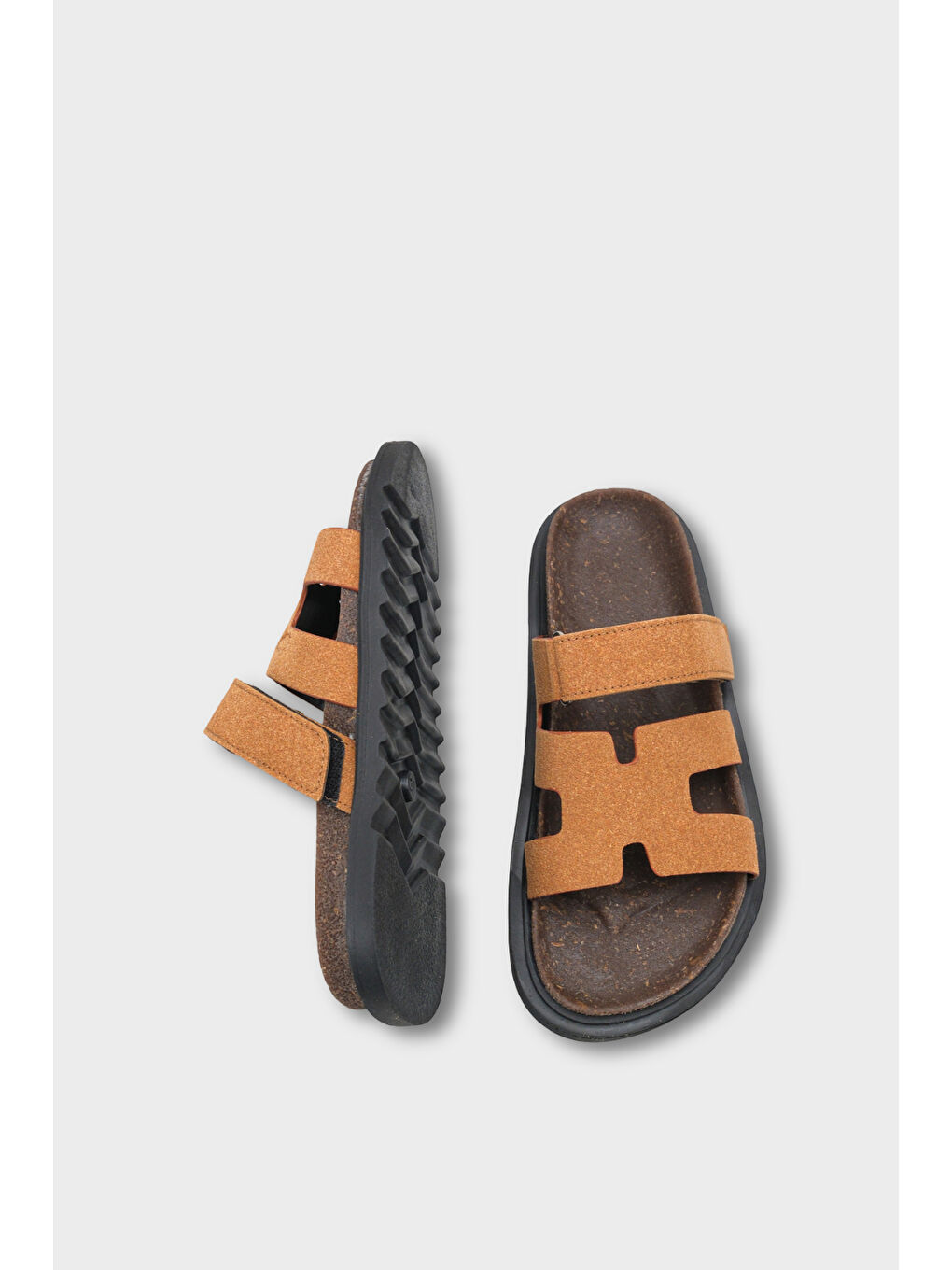 Kahverengi Alicia Düz Topuklu Cırtlı Konfor Kadın Terlik-4