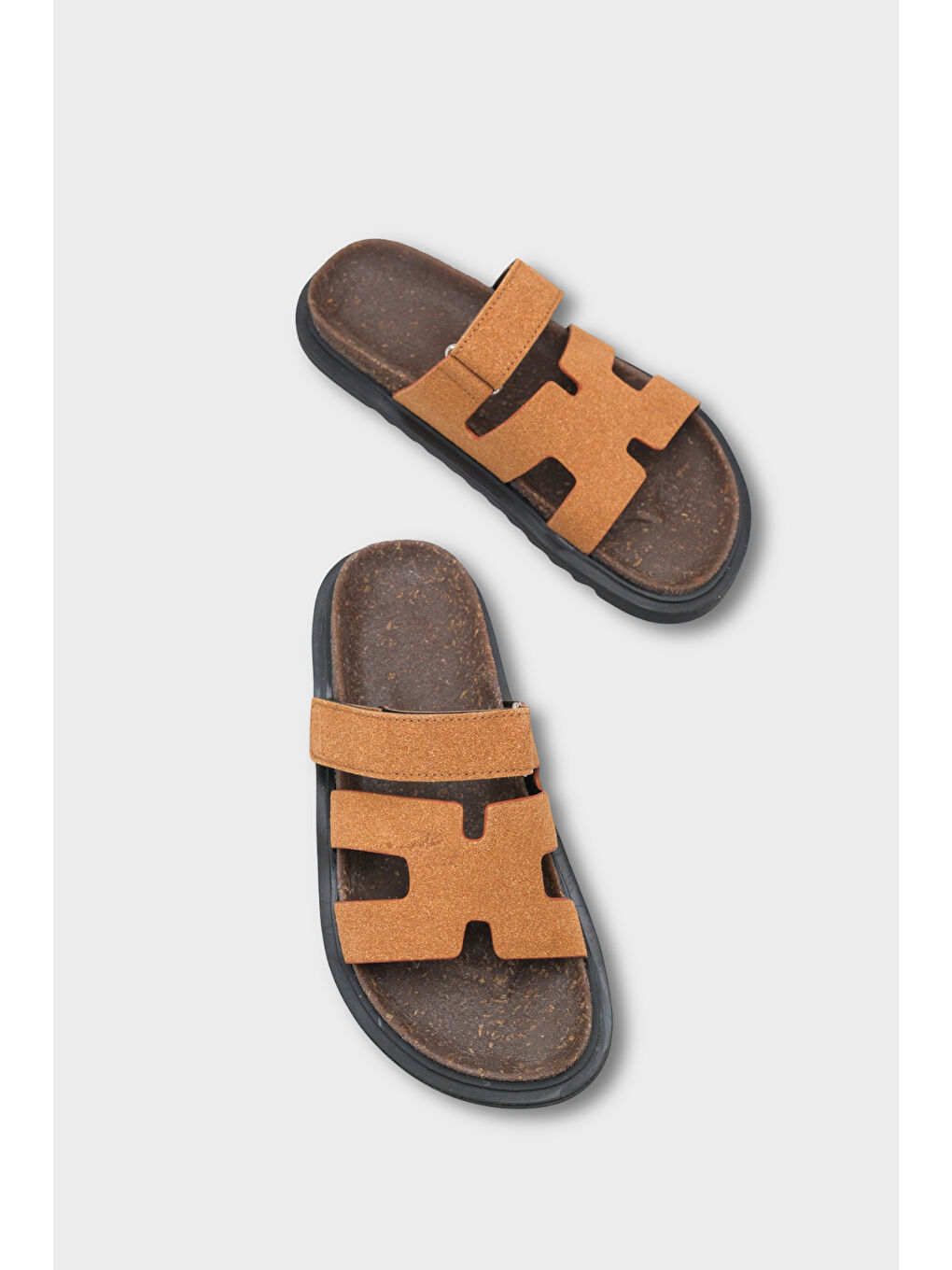 Kahverengi Alicia Düz Topuklu Cırtlı Konfor Kadın Terlik-5