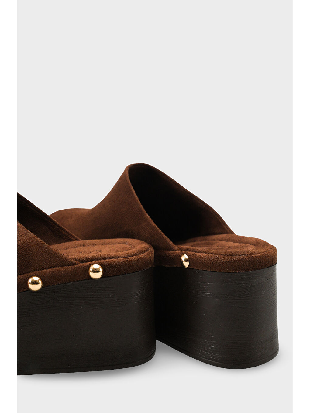 Kahverengi Marlane Dolgu Topuklu Kapalı Burunlu Kadın Sabo Terlik-3