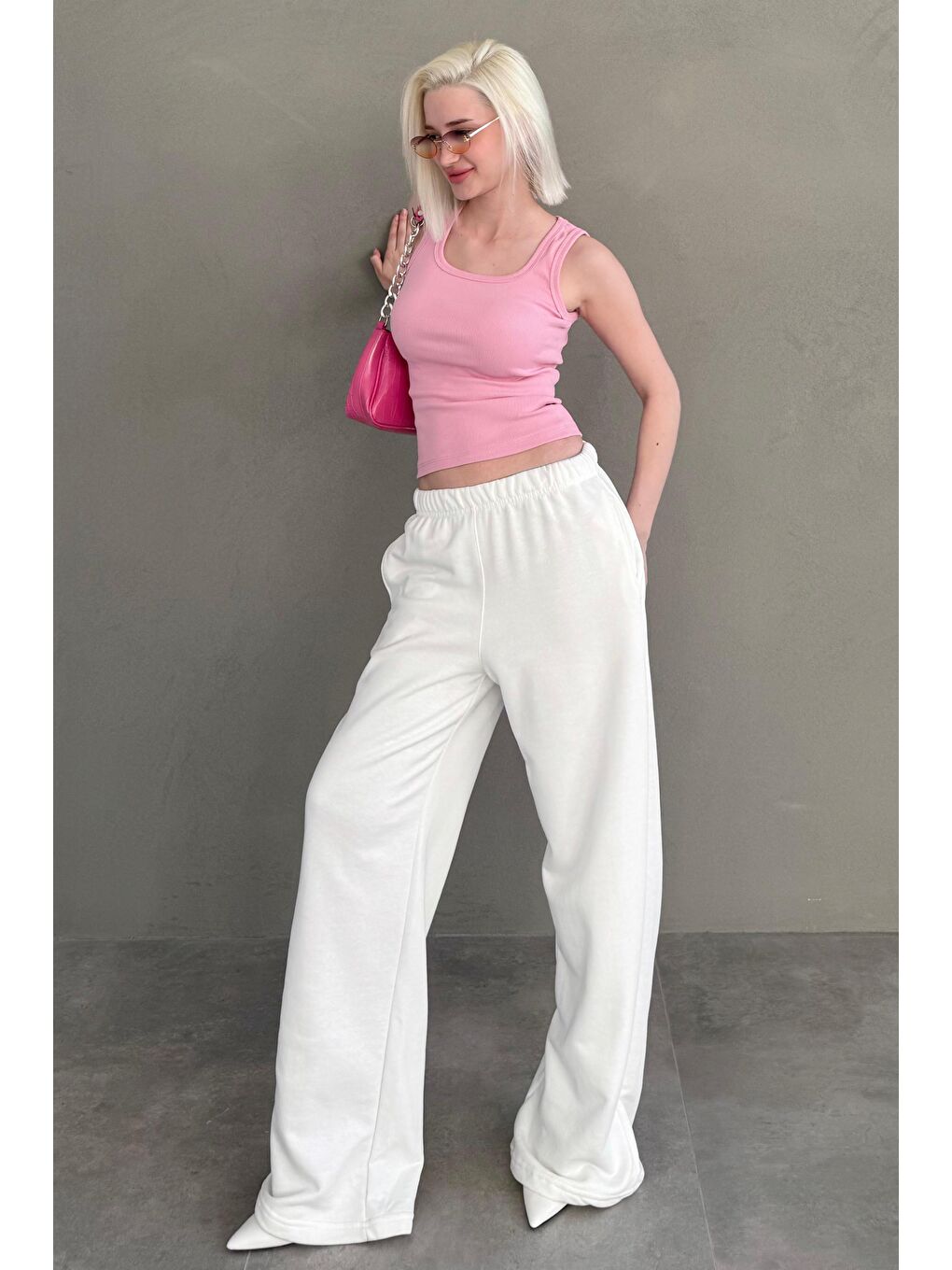 Pembe Kalın Askılı Kadın Atlet Mg2440-5