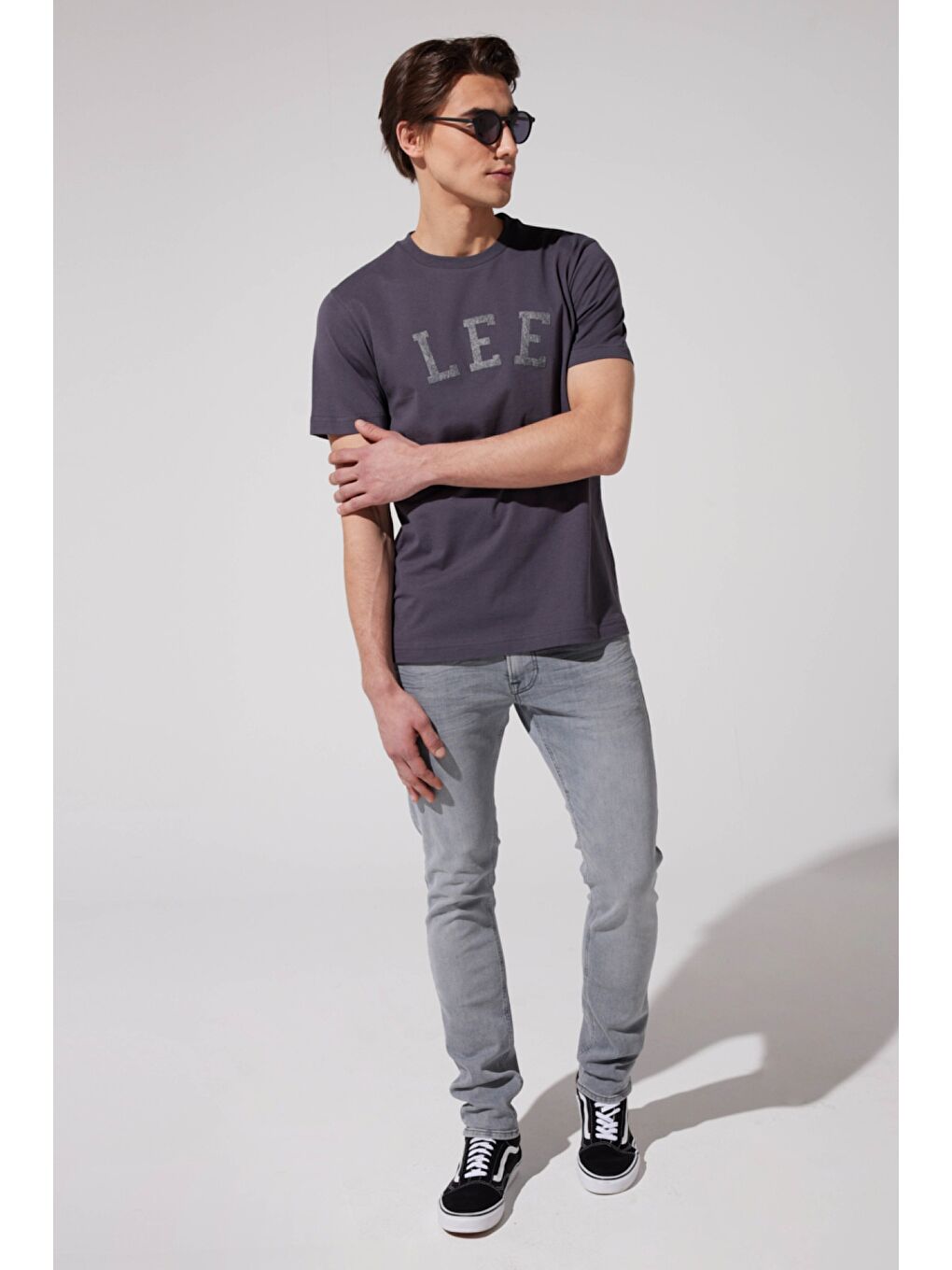 Luke Slim Fit Dar Kesim Normal Bel Gri Esnek Jean Pantolon-1
