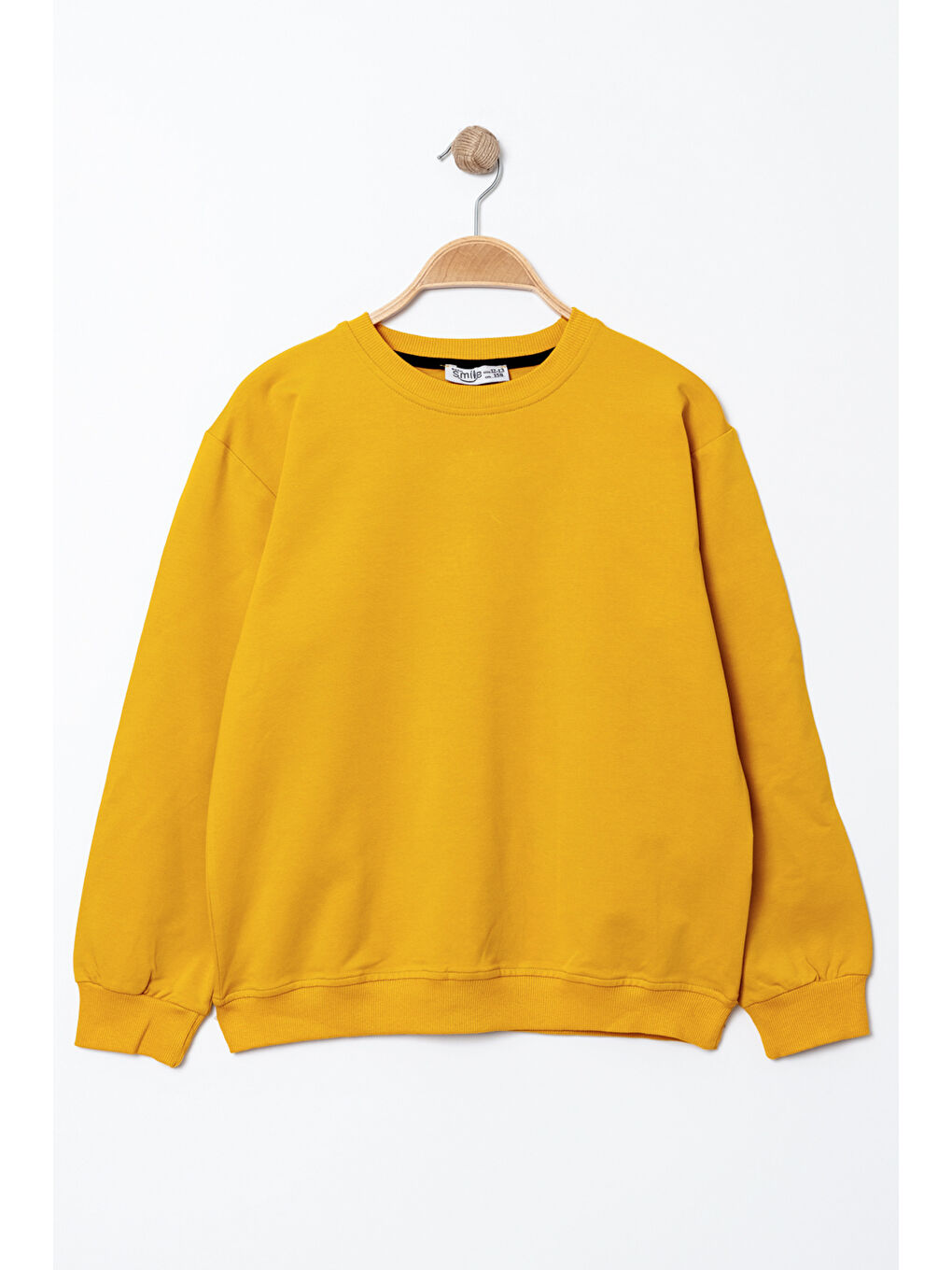 Bi&Em Smile Hardal Sarı Erkek Çocuk Hadal Bisiklet Yaka Basic 5-13 Yaş Sweatshirt- 3535-6