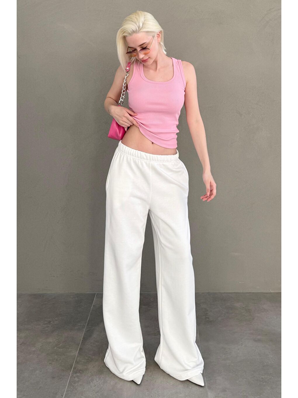 Pembe Kalın Askılı Kadın Atlet Mg2440-7