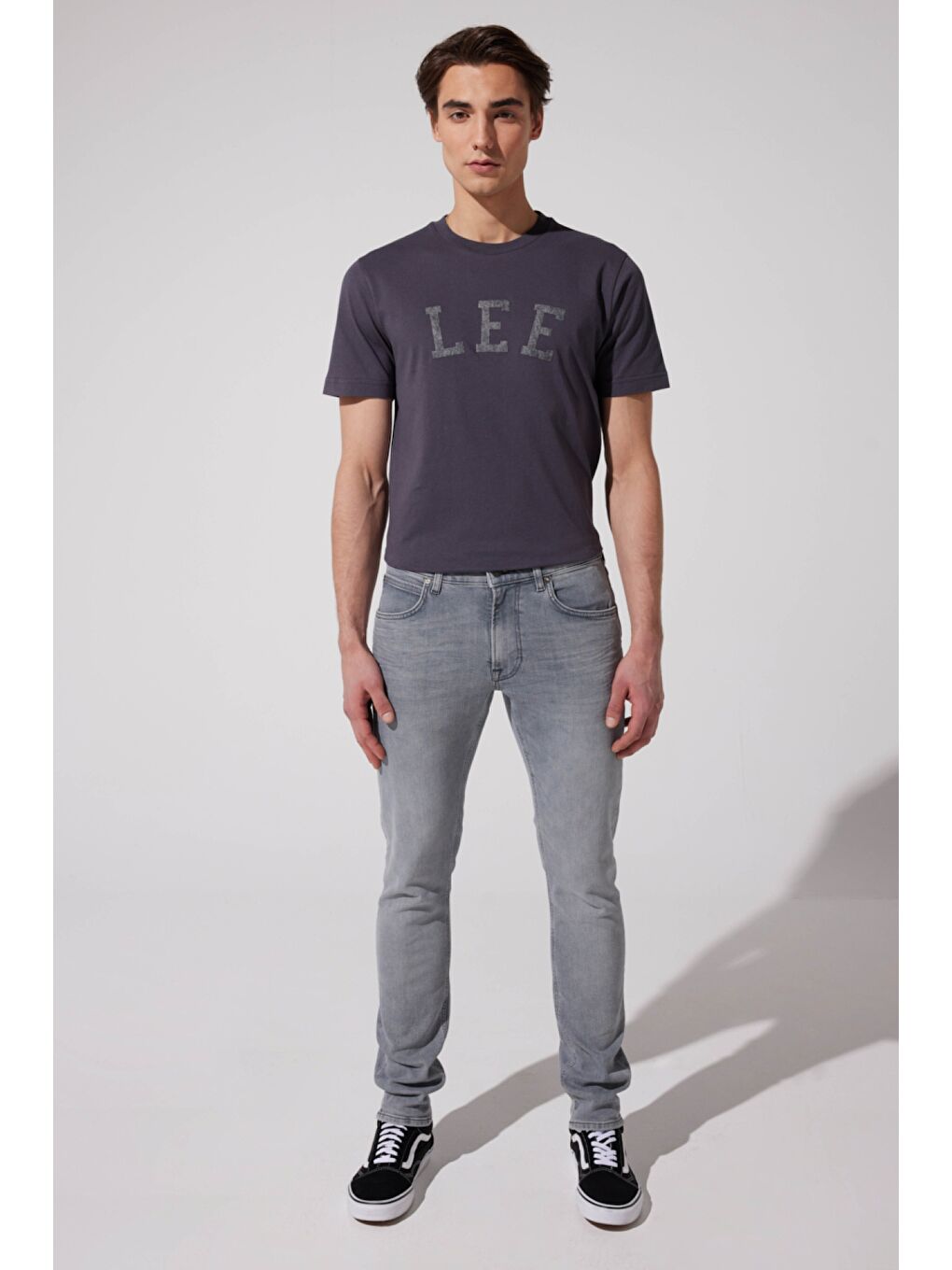 Luke Slim Fit Dar Kesim Normal Bel Gri Esnek Jean Pantolon-2