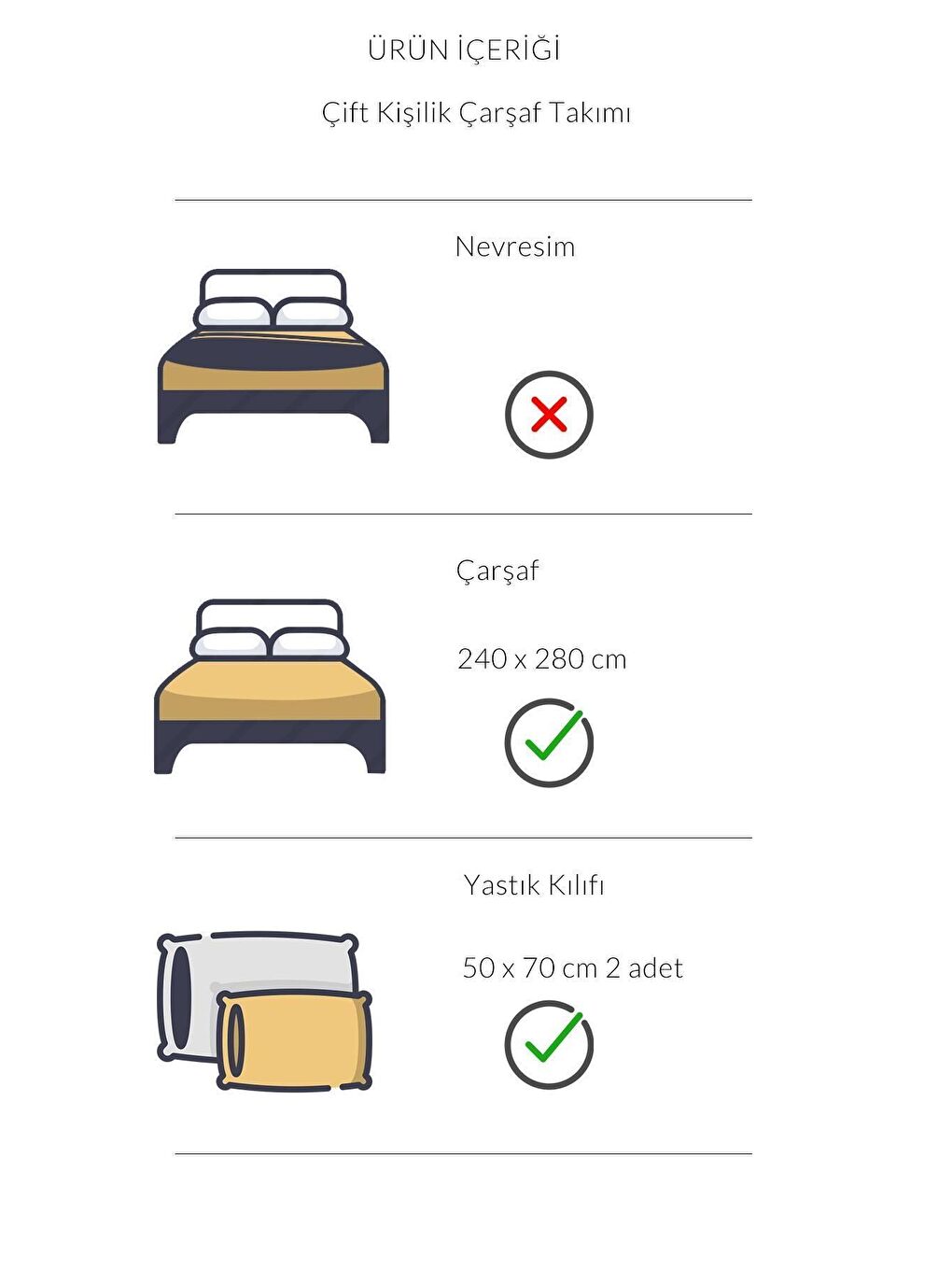 Beyaz Pan Serisi Ranforce Çift Kişilik Çarşaf Takımı 63 Tel %100 Pamuk BEJ/DUZ,SADE-2