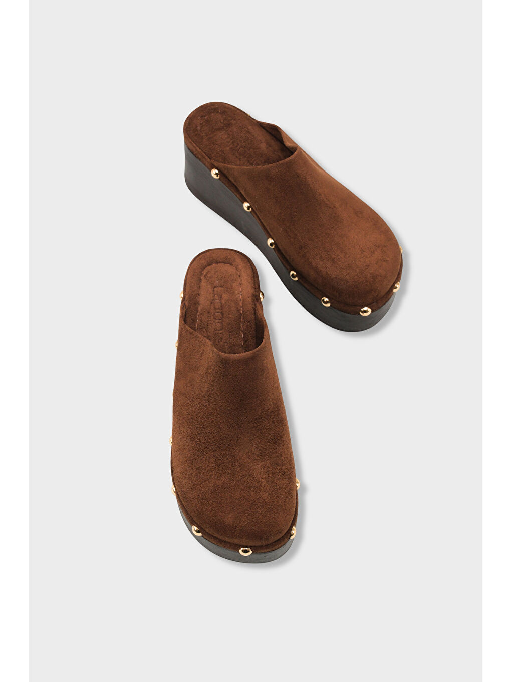 Kahverengi Marlane Dolgu Topuklu Kapalı Burunlu Kadın Sabo Terlik-5