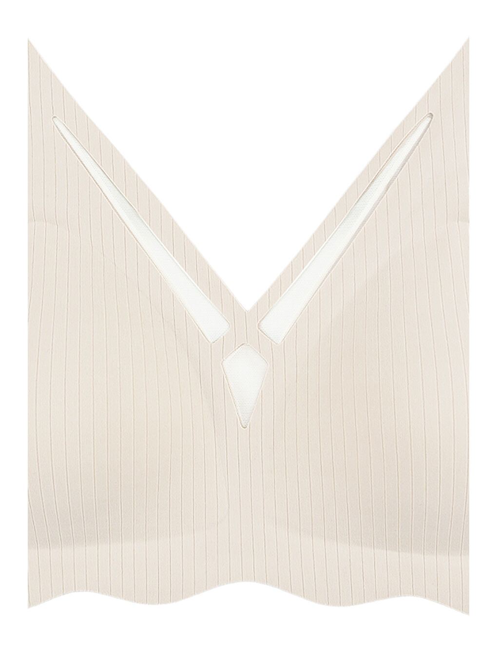 Ekru Balensiz Lazer Dikişsiz  Dilim Detaylı Dekolteli Sütyen-2