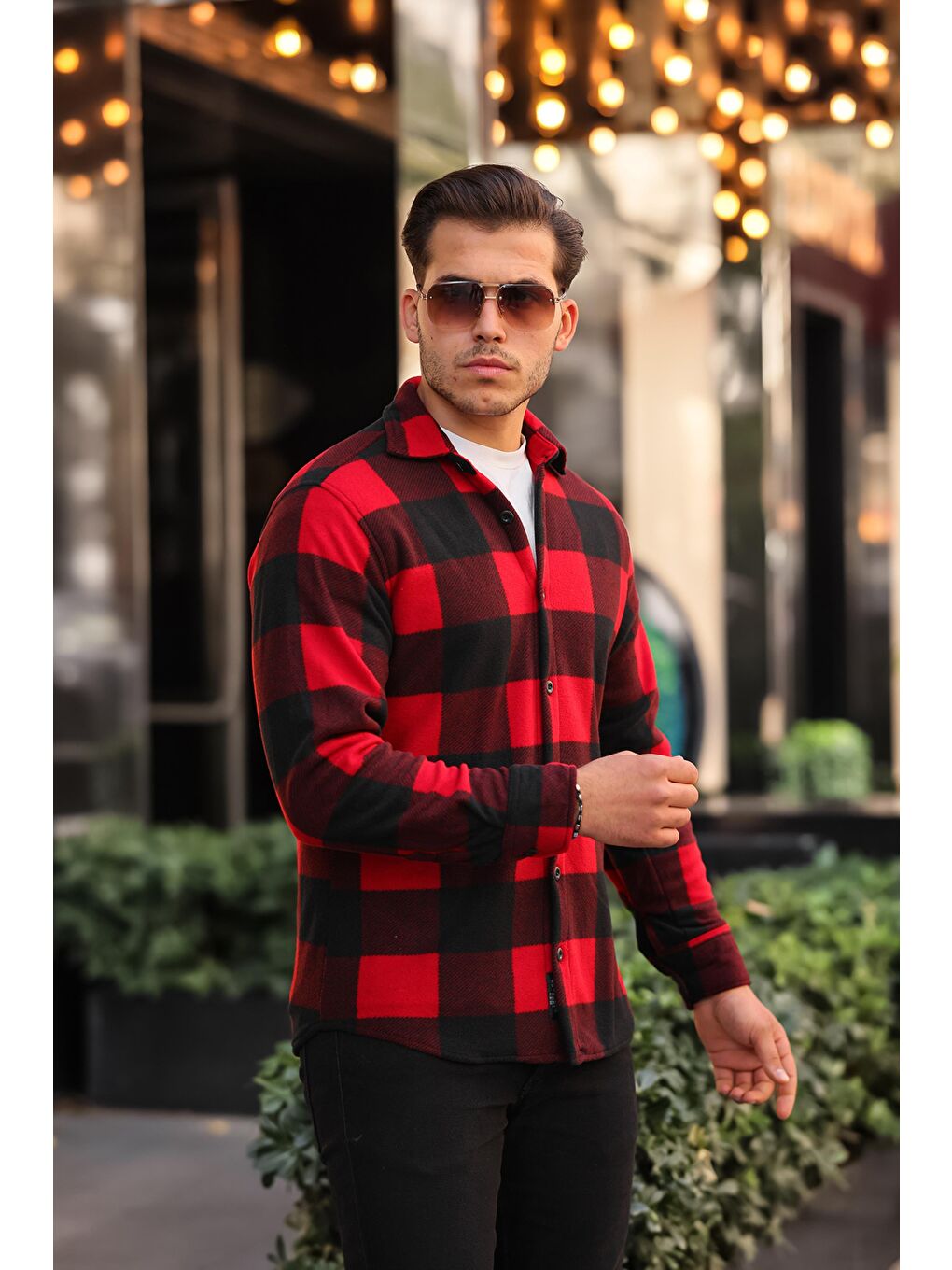 Kırmızı Kareli Polar Kışlık Oduncu Gömlek XC U16707-3