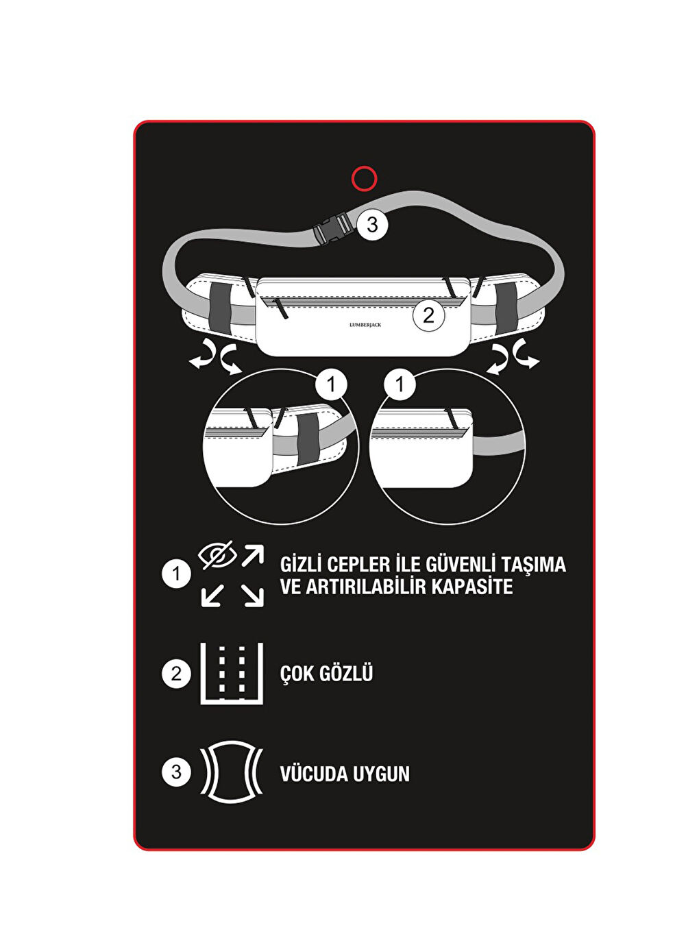 MULTI POCKET WAIST 5FX Siyah Unisex Bel Çantası-4