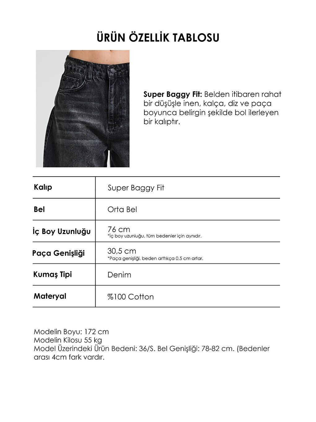 Gri Kadın Koyu Füme 2s6-1 Süper Baggy Fit Fermuar Detaylı Özel Tasarım Denim Jean-5
