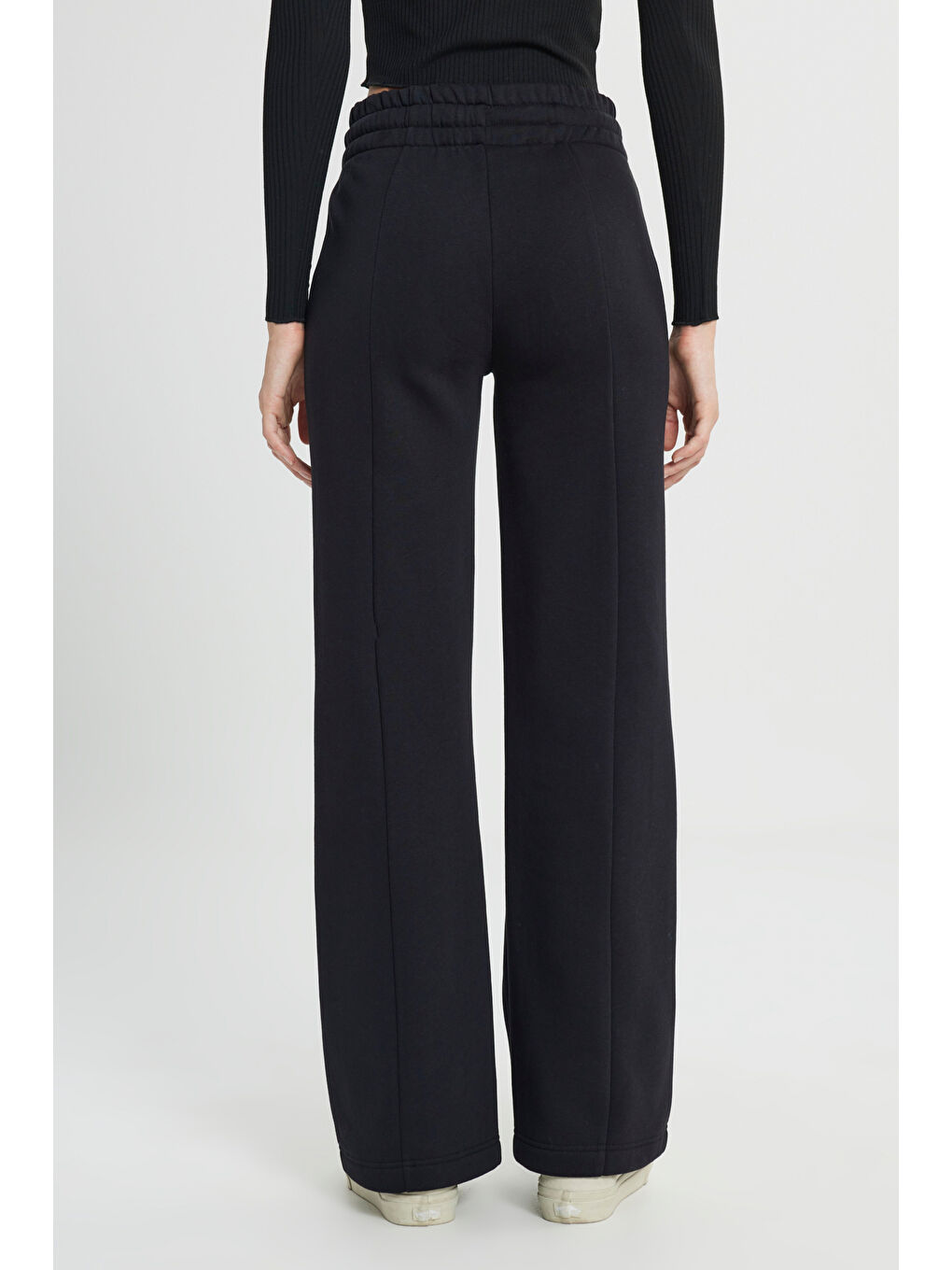 Siyah Regular Fit Geniş Paça Antrasit Sweatpant Eşofman Altı-4