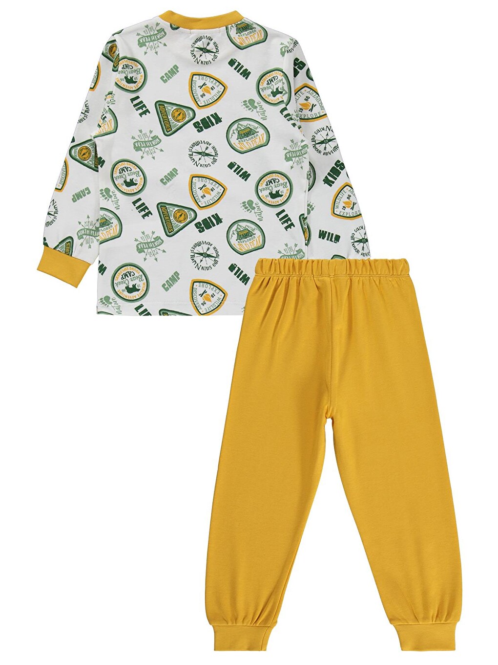 Sarı Boys Kids Armalar Baskılı 2-5 Yaş Pijama Takımı - Hardal-3