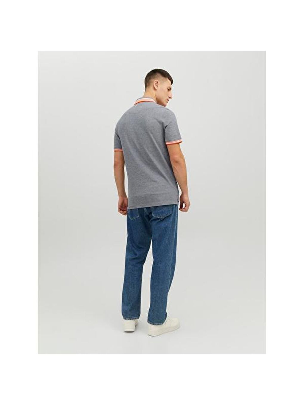 Jack&Jones Paulos Erkek Gri Klasik Yaka Polo Tişört-1