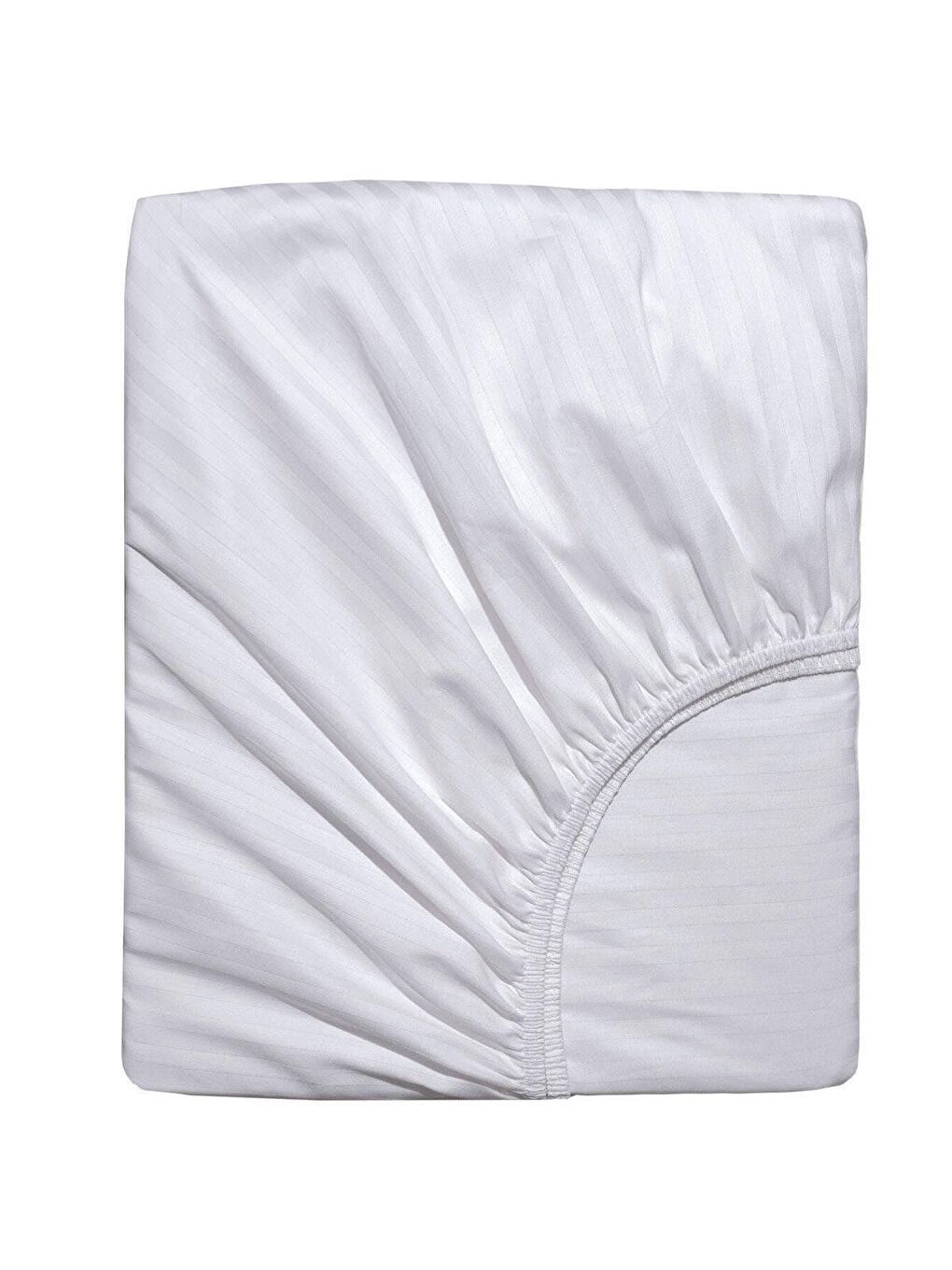 Tek Kişilik Fitted Pamuk Saten Çarşaf Takımı - Beyaz GRI/DUZ,SADE-1