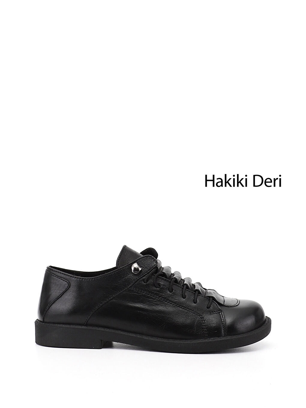Siyah Kadın SİYAH Bağcıklı Hakiki Deri Sneaker