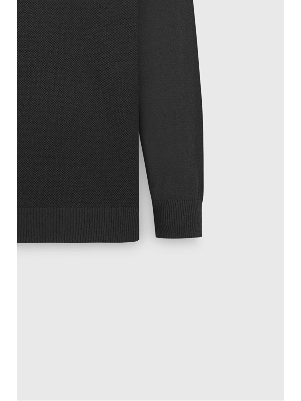 Erkek Antrasit-Melanj Pamuklu Standart Fit Normal Kesim Bisiklet Yaka Jakarlı Triko Kazak-7