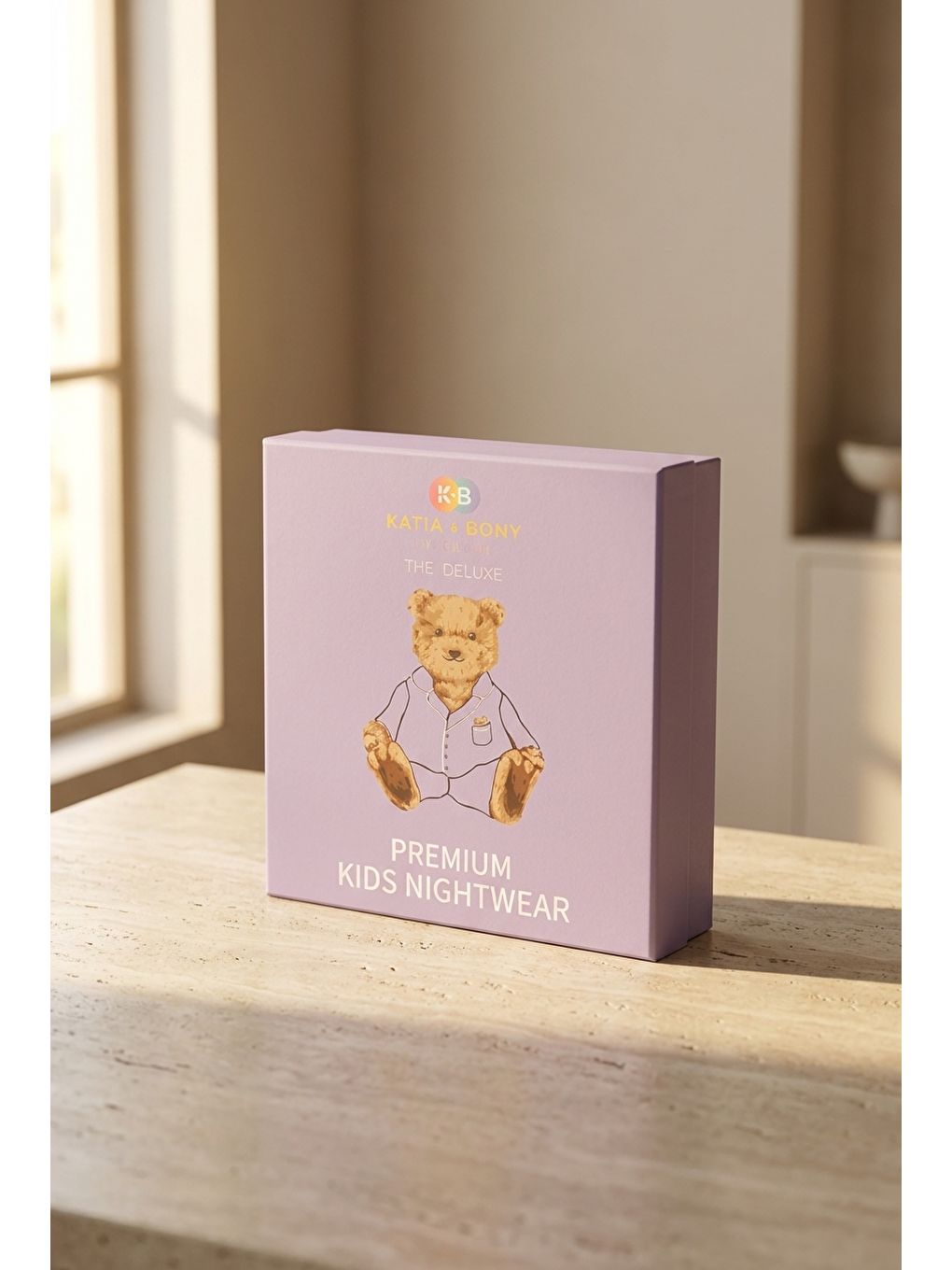 Teddy Kutulu Kız Çocuk Pijama Takımı Lila-2