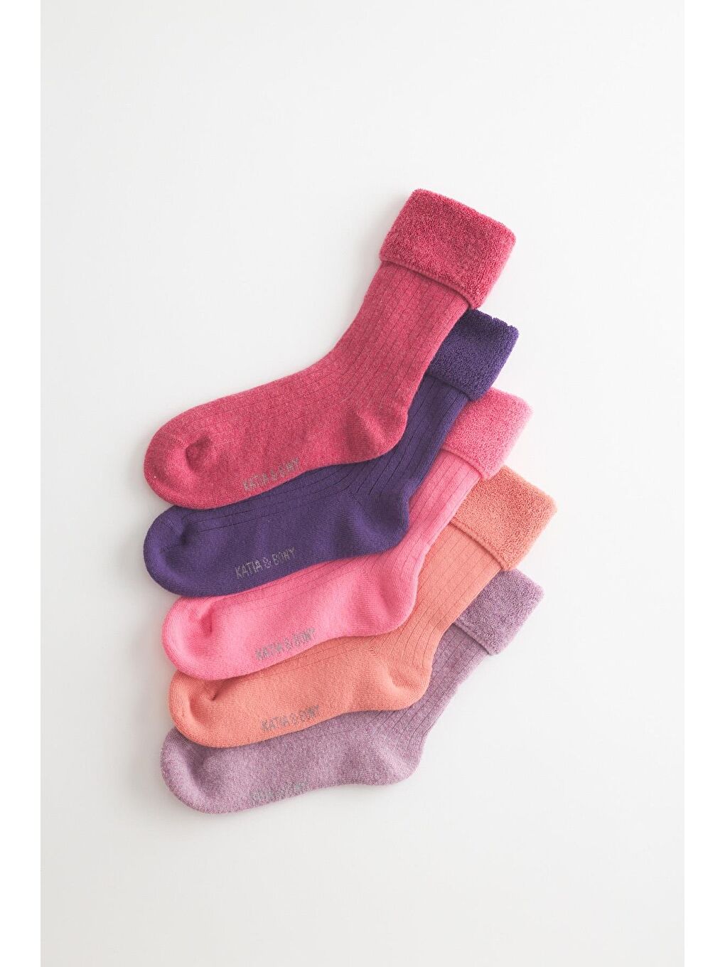 Çocuk 5 Li Paket Havlu Soket Çorap Mor Mix