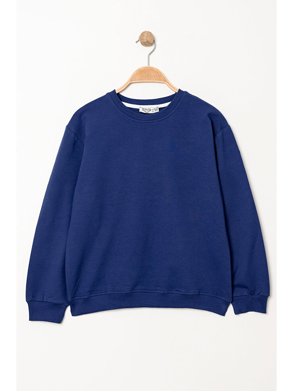 Bi&Em Smile Lacivert Erkek Çocuk Lacivert Bisiklet Yaka Basic 5-13 Yaş Sweatshirt- 3535-9