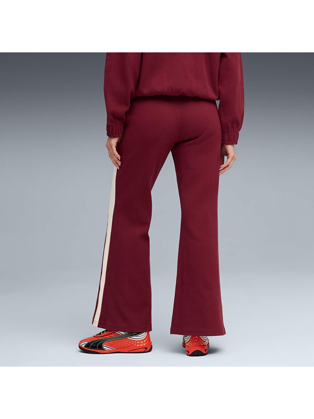 Bordo T7 Kadın Flare Pantolon-2