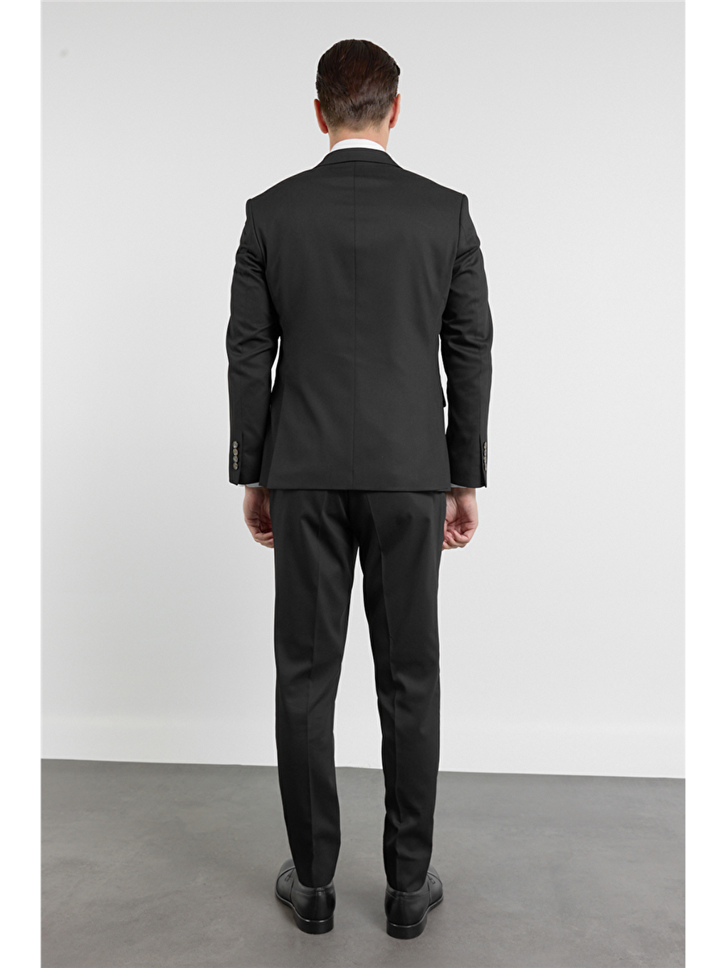 Siyah Kılıç Yaka Kendinden Desenli 6 Drop Slim Fit Esnek Takım Elbise 1001260160-4