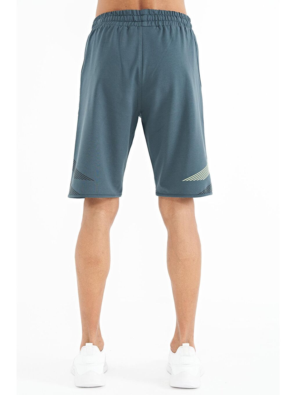 Orman Yeşili Ön Arka Baskı Detaylı Standart Kalıp Lastik Bel Erkek Şort - 81250-4