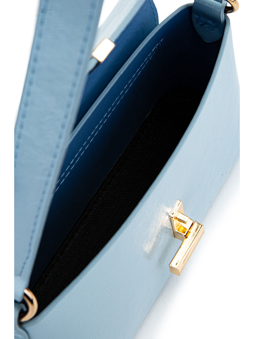 Kapaklı Baget Lara Kadın El Ve Omuz Çanta Mavi-3