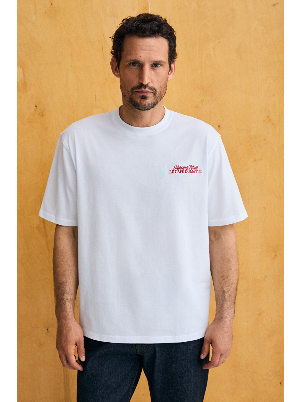 Beyaz FUTI Erkek %100 Organik Pamuklu Baskı Detaylı Yuvarlak Yaka BEYAZ T-Shirt