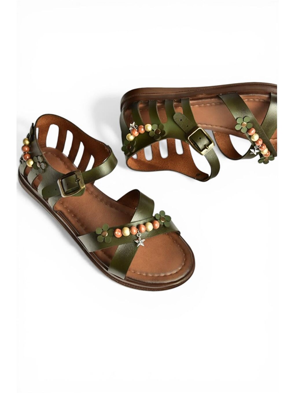 Yeşil Kadın Sandalet Y390360203-4