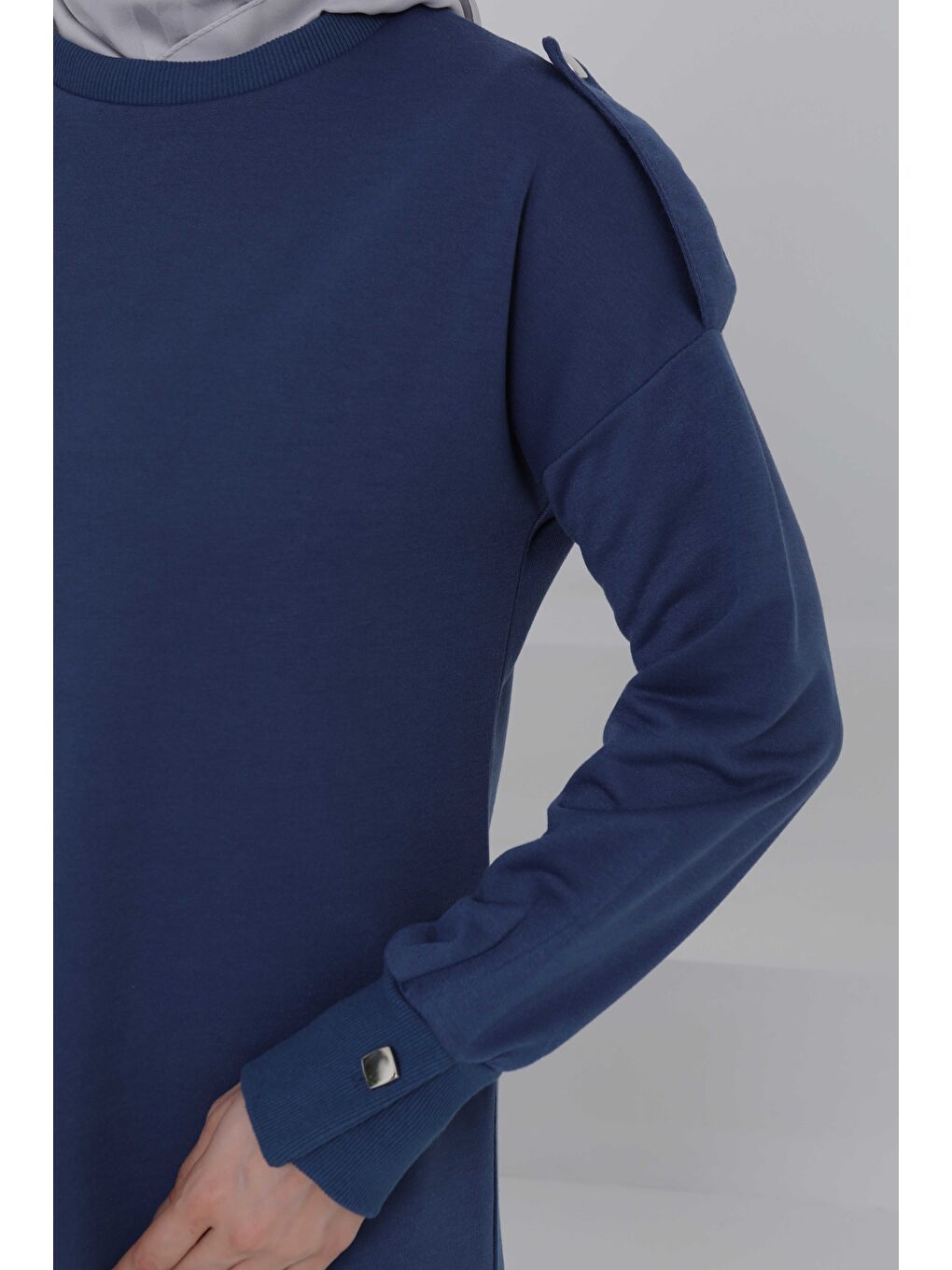 İndigo Düğme Detaylı Elbise Indigo - 27045-6