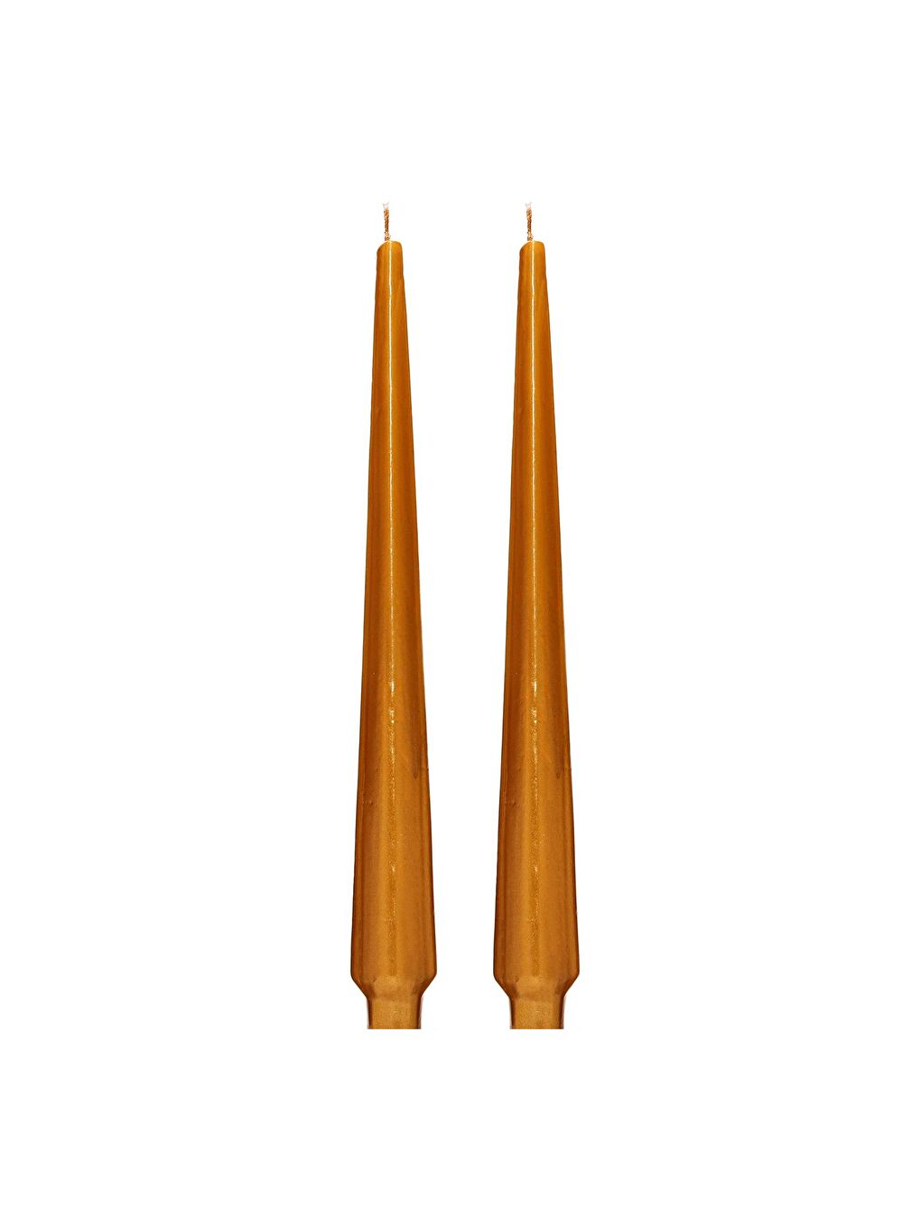 Missi Sari Yılbaşı 2 Li Gold Piramit Şamdan Mum Seti-33 Cm