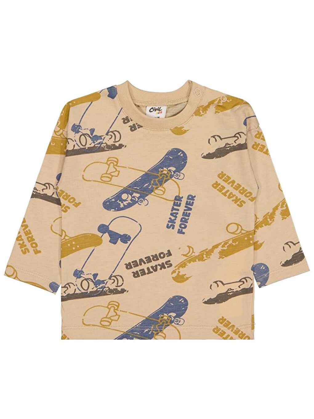 Bej Baby Kaykay Baskılı 6-18 Ay Sweatshirt