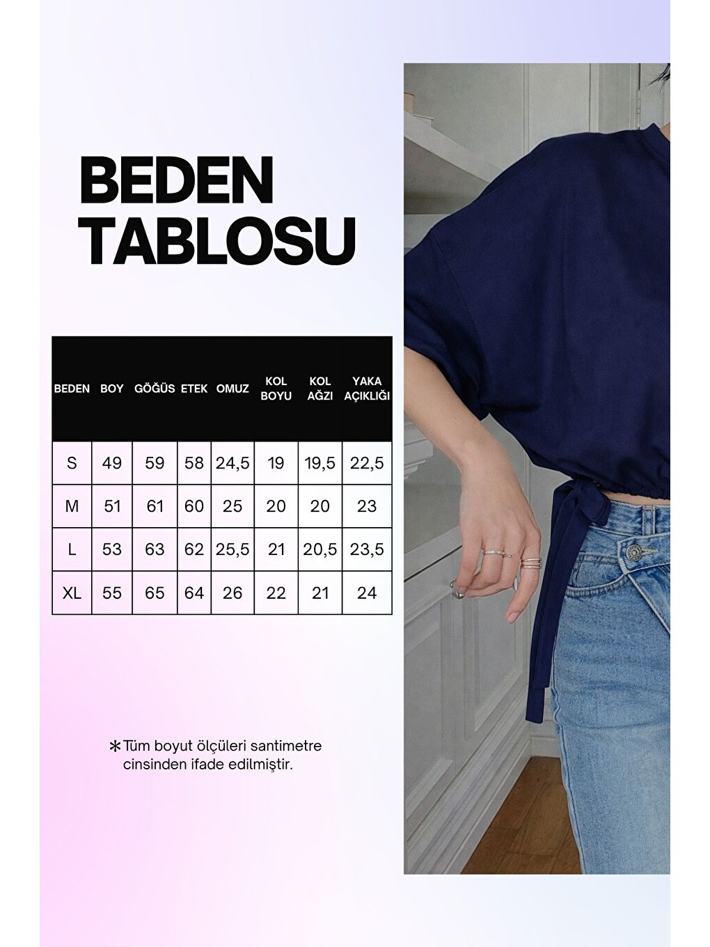 Lacivert Kadın Oversize Basic Haki Tişört Yan Bağlamalı Rahat Kesim Günlük Yazlık T-Shirt-6