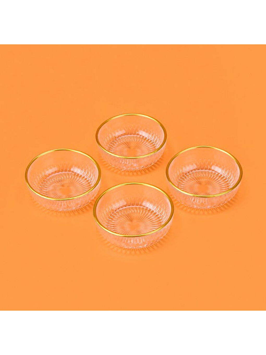 Karışık Kitchen Zelazo 4'lü Kase Seti - Şeffaf / Altın - 11,5 cm-1