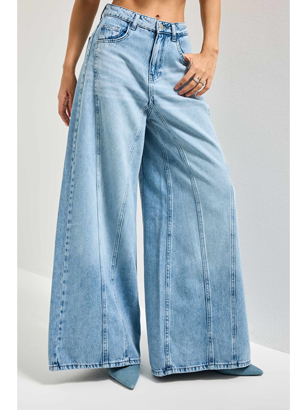 Mavi Kadın Ice Jean Rengi 4s6-27 Palazzo Fit Viskon Kumaş Denim Jean