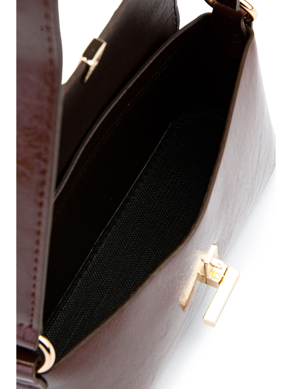 Kapaklı Baget Lara Kadın El Ve Omuz Çanta Kahverengi-3