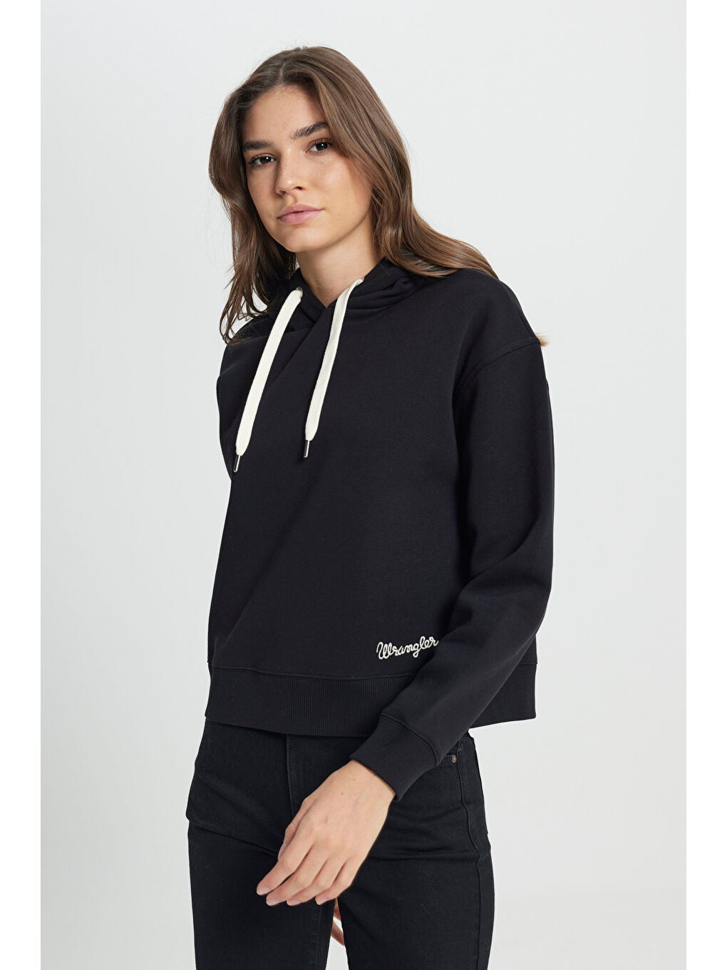 Regular Fit Normal Kesim Kapüşonlu İçi Polarlı Siyah Sweatshirt-3