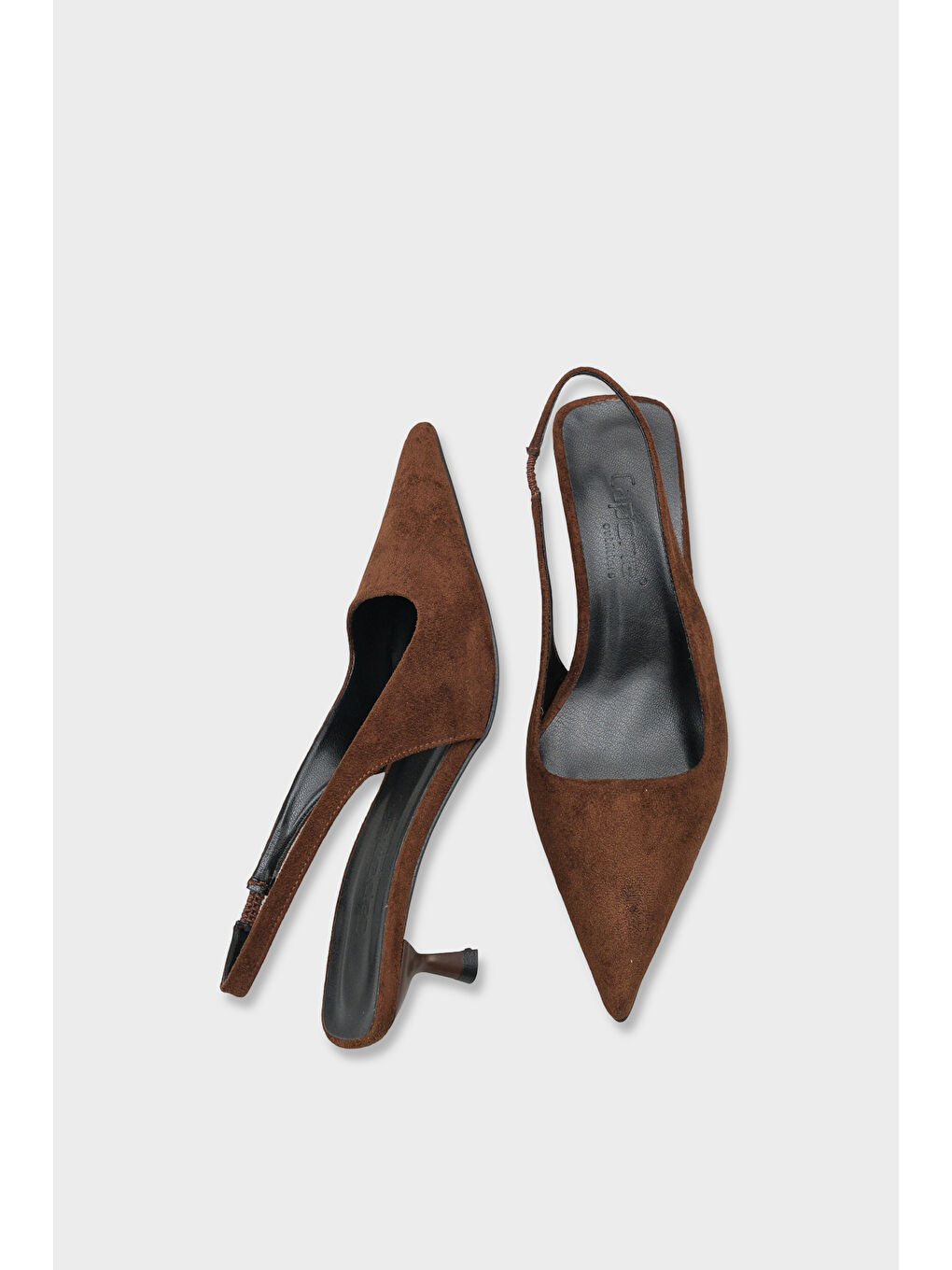 Kahverengi Lynett Sivri Burunlu Orta Topuklu Arkası Kare Arkadan Bantlı Kadın Ayakkabı-3