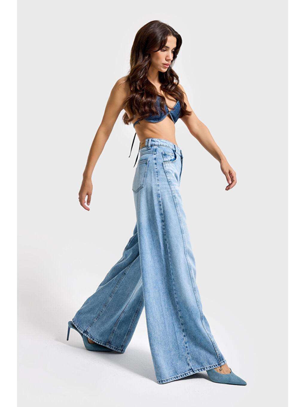 Mavi Kadın Ice Jean Rengi 4s6-27 Palazzo Fit Viskon Kumaş Denim Jean-1